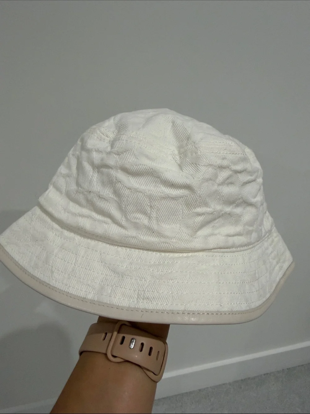 Coach Cream Logo-Pattern Bucket Hat